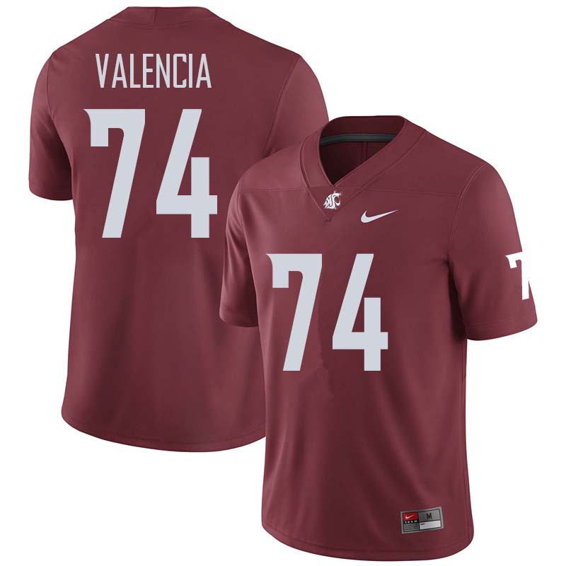 Men #74 Robert Valencia Washington State Cougars College Football Jerseys Sale-Crimson - Click Image to Close